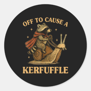 Off Cause Kerfuffle Waschbär Weirdcore Runder Aufkleber