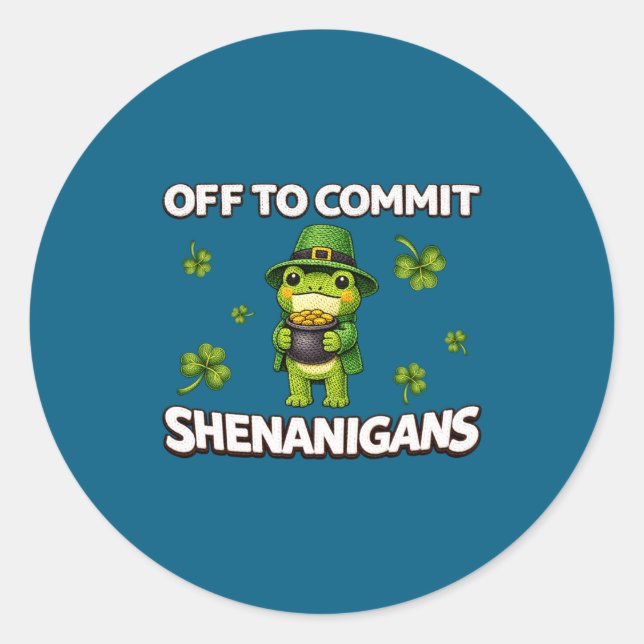 Off Commit Schabernack Zauberfrosch Runder Aufkleber (Vorderseite)