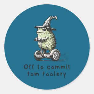 Off Commit Tomfoolery Frosch Zauberer Runder Aufkleber