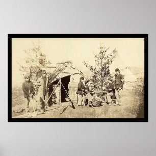 Off Duty Drummer Boys spielen Karten 1862 Poster