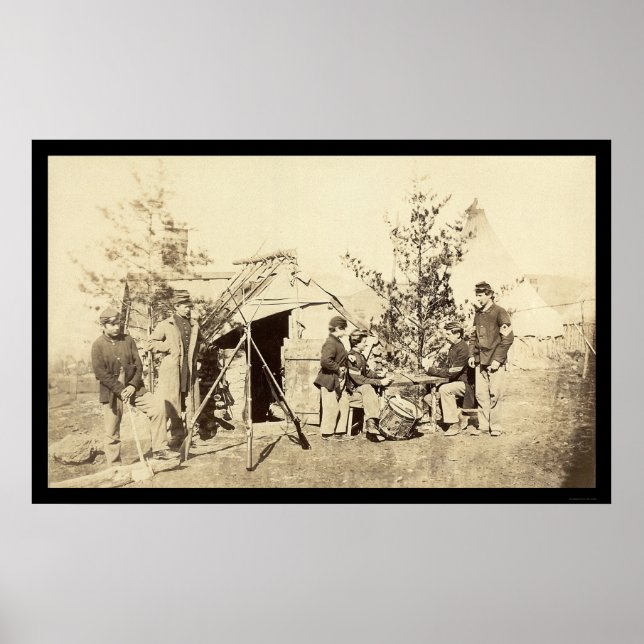 Off Duty Drummer Boys spielen Karten 1862 Poster (Vorne)