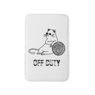 Off Duty Lazy Cat - Niedliche und lustig gelangwei Badematte