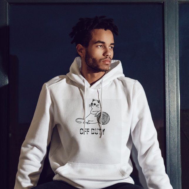 Off Duty Lazy Cat - Niedliche und lustig gelangwei Hoodie (Von Creator hochgeladen)