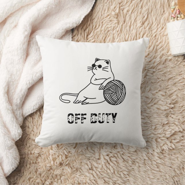 Off Duty Lazy Cat - Niedliche und lustig gelangwei Kissen (Decke)