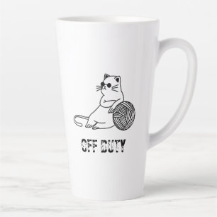 Off Duty Lazy Cat - Niedliche und lustig gelangwei Milchtasse