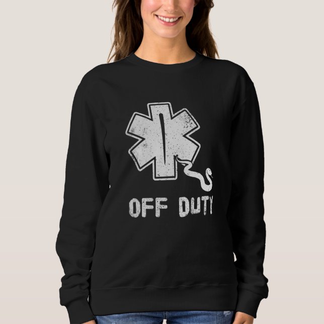 Off Duty Retro EMT Paramedic Medic Emergency First Sweatshirt (Vorderseite)