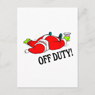 Off Duty Santa (Betrunken) Feiertagspostkarte