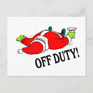 Off Duty Santa (Betrunken) Feiertagspostkarte