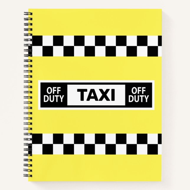 Off Duty Yellow Taxi Fahrer Notizbuch (Vorderseite)