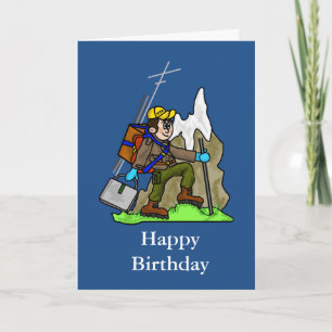 Off Grid Birthday Card für Wandern, Bergsteiger Karte