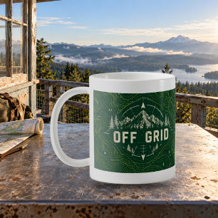 Off Grid Topografische Konturkarte Tasse