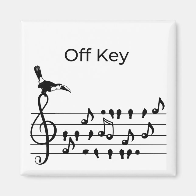 Off Key, Toucan, der Singvögel verbindet Magnet (Vorne)