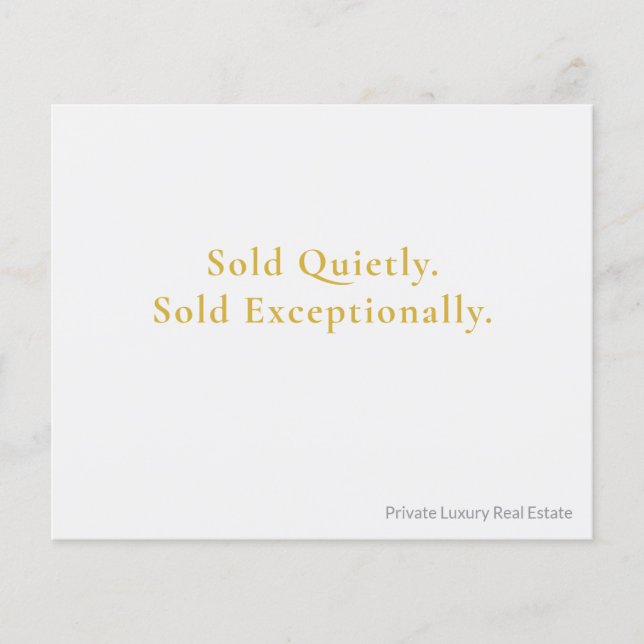 Off-Market Luxury Real Estate Postcard | Private  Flyer (Vorne)