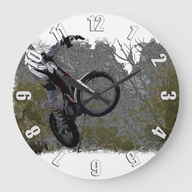 Off-Rading - Motocross Racing Große Wanduhr (Vorderseite)