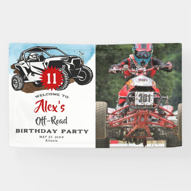 Off Road Adventure ATV Monster Truck Geburtstag Banner (Horizontal)
