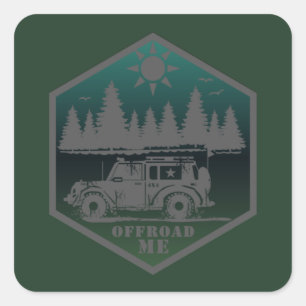 OFF ROAD ME Wilderness Quadratischer Aufkleber