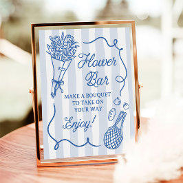 Off The Market Hand Drawn Bridal Shower Flower Bar Poster