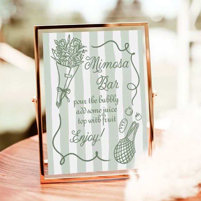 Off The Market Hand Drawn Bridal Shower Mimosa Bar Poster (Von Creator hochgeladen)