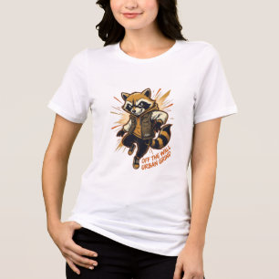 Off The Wall Urban Grind Waschbär Grafik T-Shirt Tri-Blend Shirt