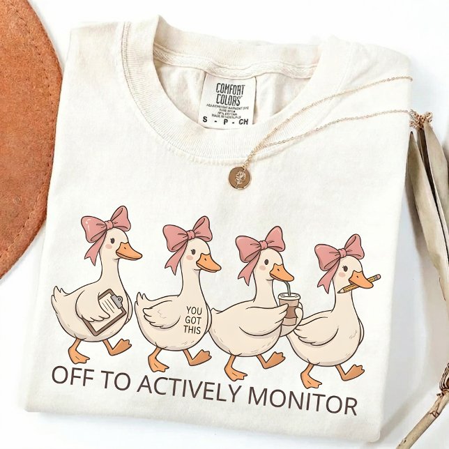 Off To Actively Monitor, School Testing Humor  T-Shirt (Von Creator hochgeladen)