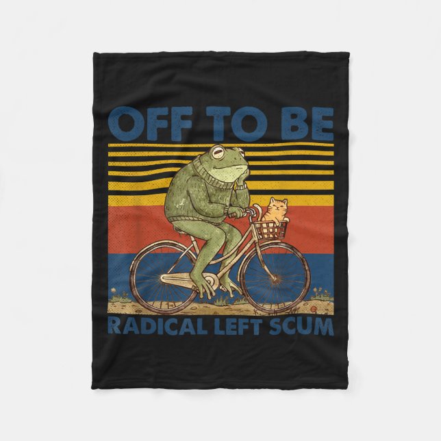 Off to be radical left scum frog riding bicycle fleecedecke (Vorderseite)