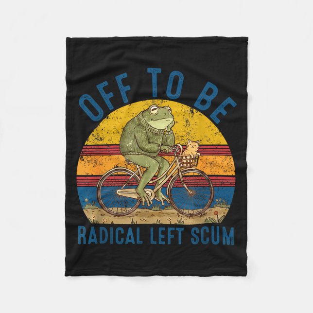 Off to be radical left scum frog riding bicycle fleecedecke (Vorderseite)