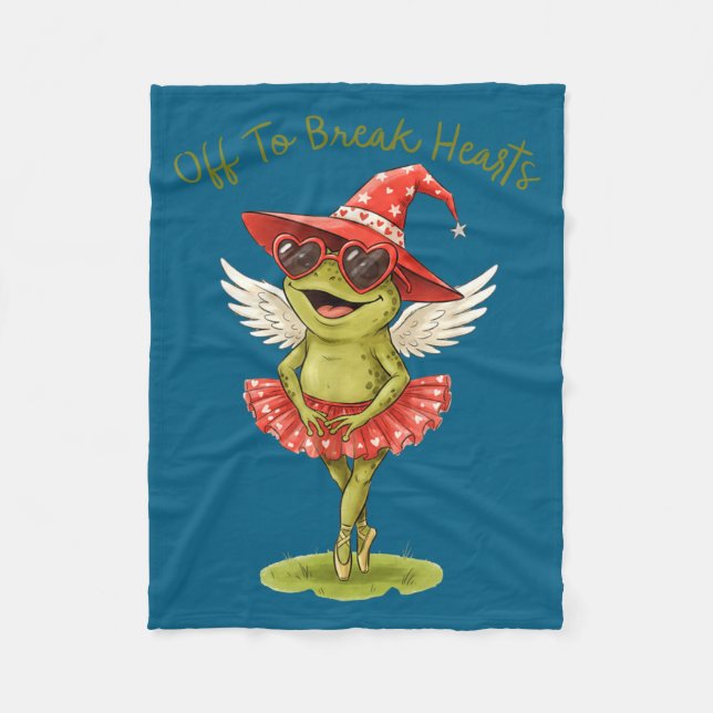 Off To Break Hearts Funny Frog Valentines Women Gi Fleecedecke (Vorderseite)