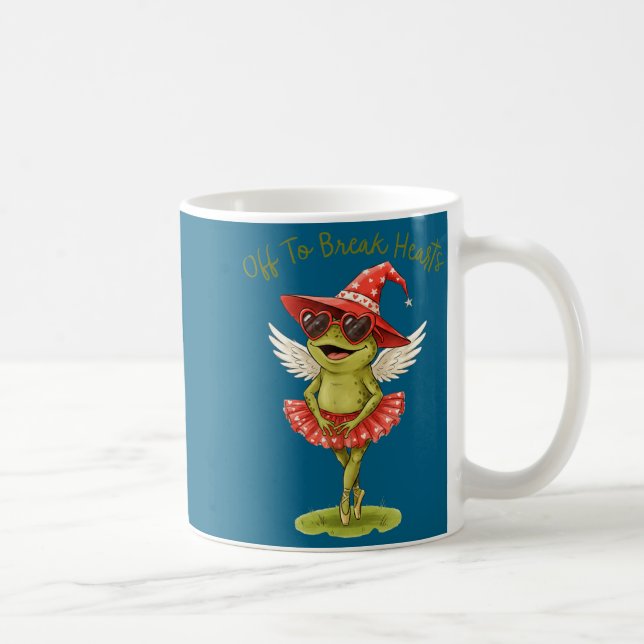 Off To Break Hearts Funny Frog Valentines Women Gi Kaffeetasse (Rechts)