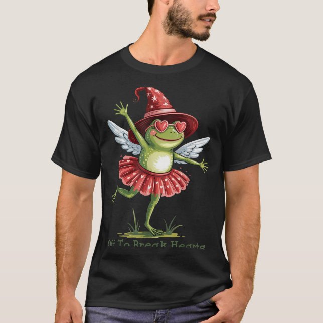 Off To Break Hearts Funny Frog Valentines Women Gi T-Shirt (Vorderseite)