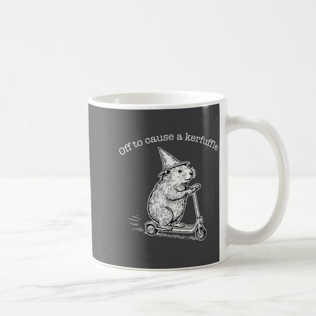 Off To Cause A Kerfuffle Funny Capybara Scooter Ch Kaffeetasse (Rechts)