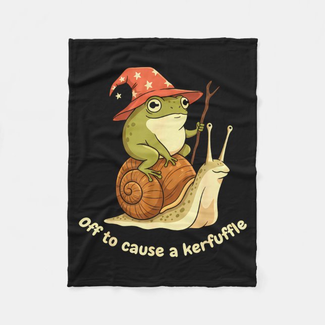 Off To Cause A Kerfuffle Funny Cowboy Frog Meme  Fleecedecke (Vorderseite)