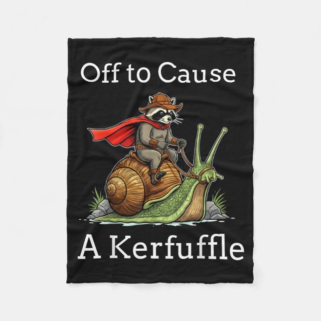 Off To Cause A Kerfuffle Raccoon Whimsical Wizard  Fleecedecke (Vorderseite)