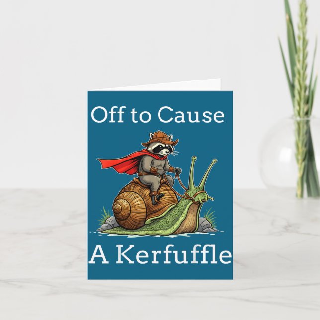 Off To Cause A Kerfuffle Raccoon Whimsical Wizard  Karte (Vorderseite)