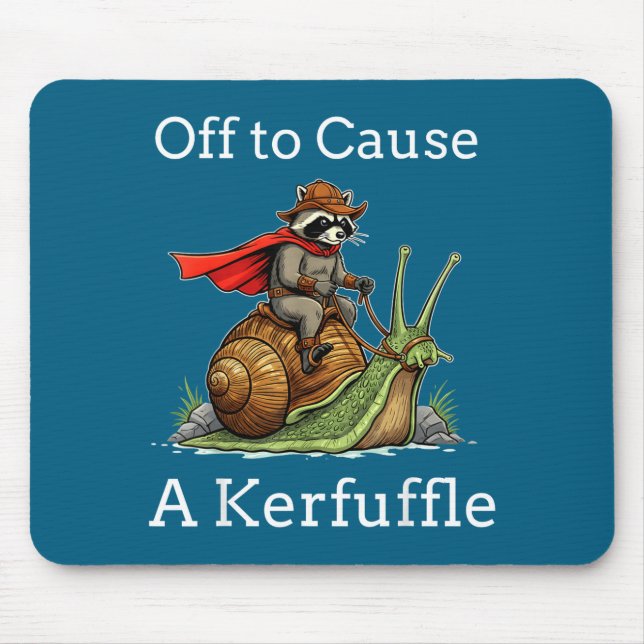 Off To Cause A Kerfuffle Raccoon Whimsical Wizard  Mousepad (Vorne)