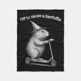 Off To Cause A Kerfuffle Scooter Groundhog Premium Fleecedecke