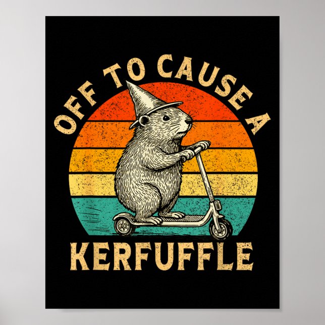 Off To Cause A Kerfuffle Silly Groundhog Scooter A Poster (Vorne)
