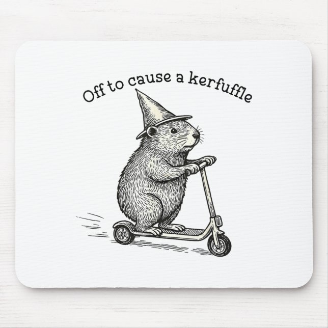 Off To Cause A Kerfuffle Weirore Sayings Funny Mem Mousepad (Vorne)