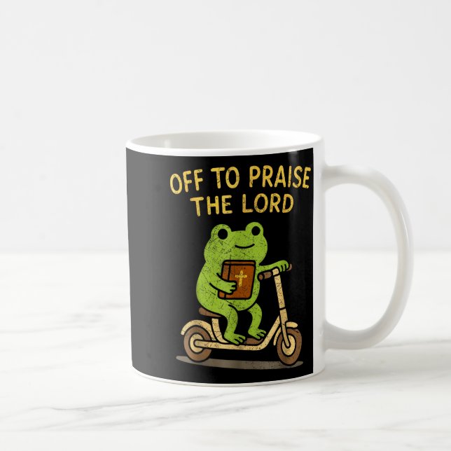 Off To Praise The Lord Frog Christian  Kaffeetasse (Rechts)