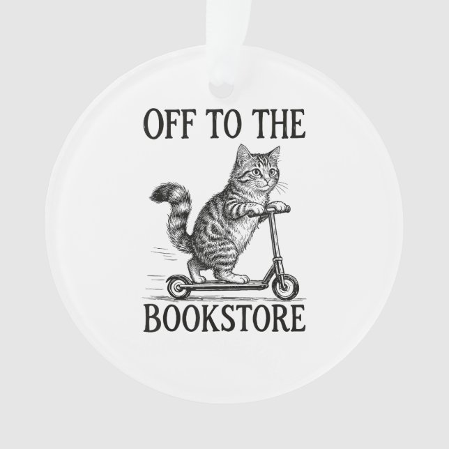 Off to The Bookstore Reading Bookworm Ornament (Vorderseite)