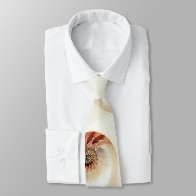 Off White Chambered Nautilus Print Krawatte (Gebunden)