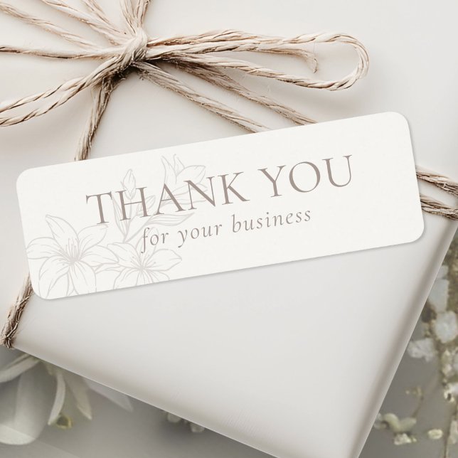 Off-White | Chic Floral Minimal Packaging Label (Von Creator hochgeladen)