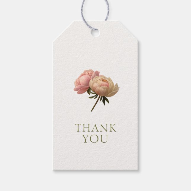 Off-White | Chic Rose Hochzeit Danke Geschenkanhän Geschenkanhänger (Vorderseite)