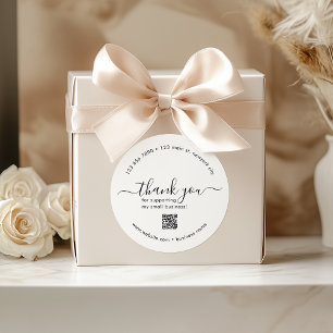 Off White Custom Danke Stickers mit QR Code