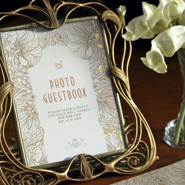 Off-White Pimpernel Foto Guestbook Signieren Vinta Foliendrucke (Von Creator hochgeladen)