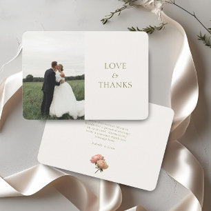 Off-White   Rose Wedding Vielen Dank Dankeskarte