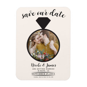 Off White Wedring Foto Save the Date Magnet