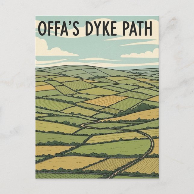 Offa's Dyke Path Wales Reise Postkarte (Vorderseite)