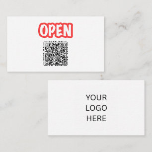 Offen Anpassbare QR-Code- und Logovorlage Schwar Visitenkarte