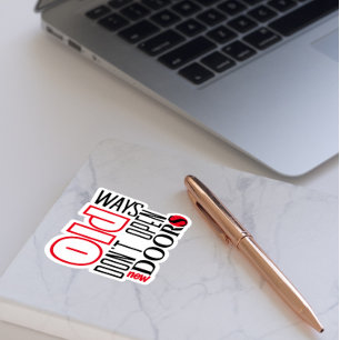 Offen für neue Tür Zitat schwarz roter Brief Aufkleber