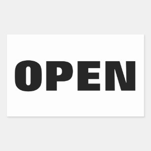 OFFEN RECHTECKIGER AUFKLEBER